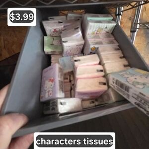 Assorted Character Pocket Tissue Pack - Pastel Prints 2 For $4 Compact Design